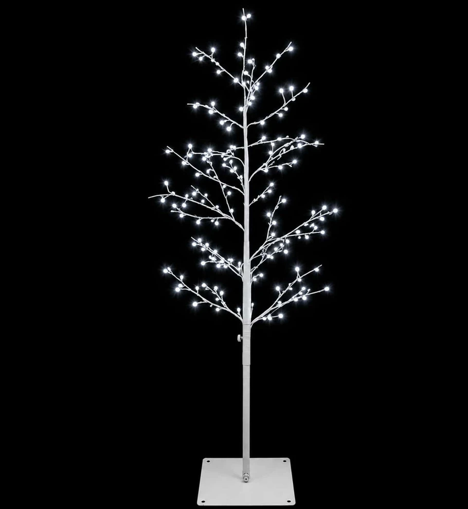 Mikro beržo Kalėdų eglutė Balta 120 cm Plienas 279 LED