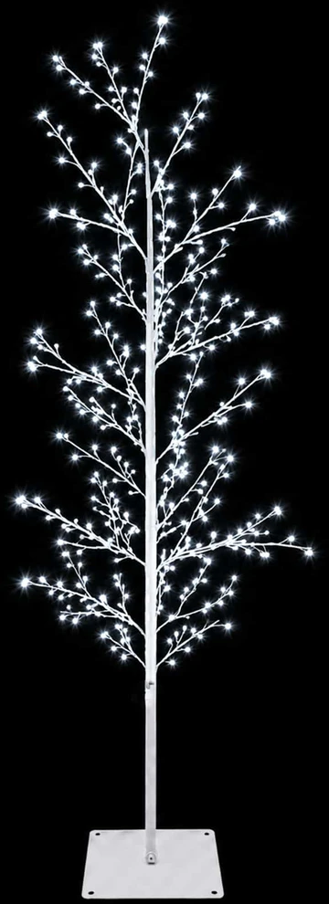 Mikro beržo Kalėdų eglutė Balta 150 cm Plienas 360 LED