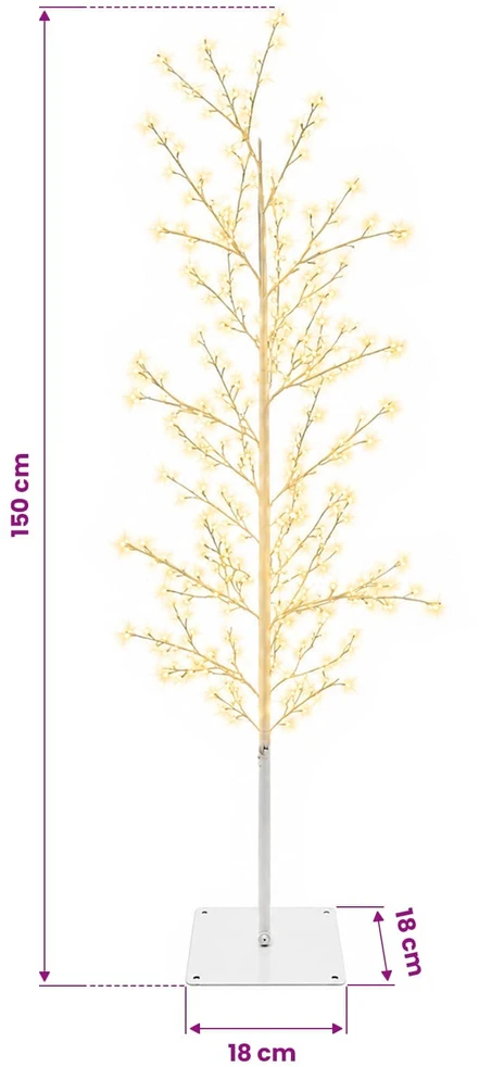 Mikro beržo Kalėdų eglutė Balta 150 cm Plienas 360 LED