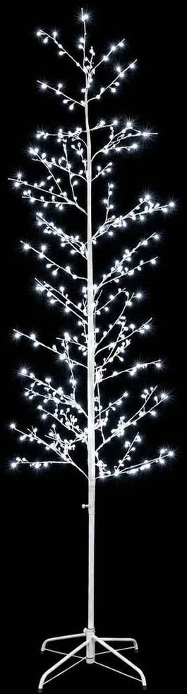 Mikro beržo Kalėdų eglutė Balta 47 x 210 cm Plienas 567 LED