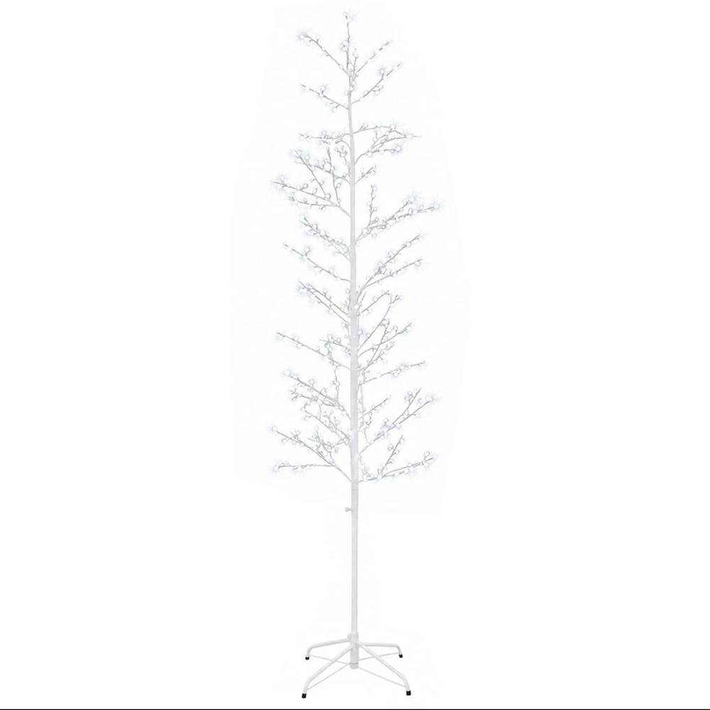 Mikro beržo Kalėdų eglutė Balta 47 x 210 cm Plienas 567 LED