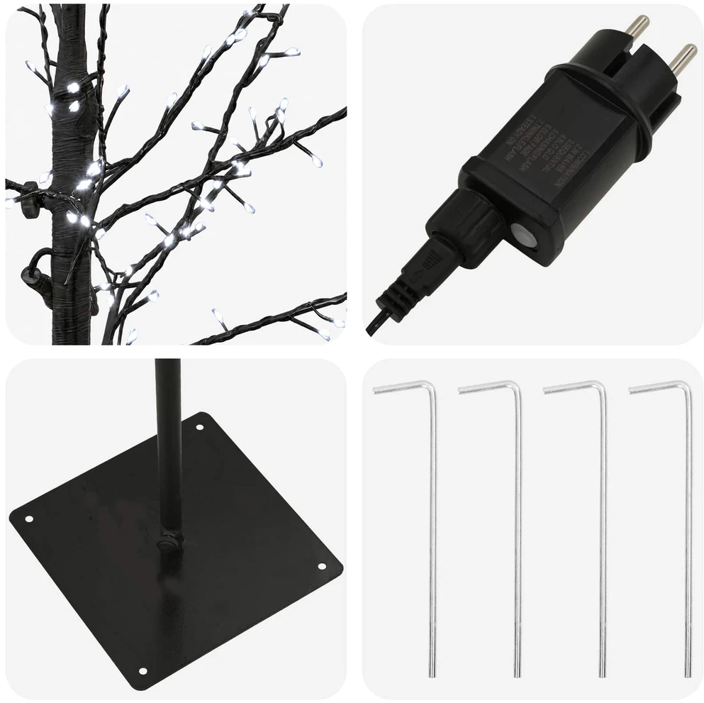 Mikro beržo Kalėdų eglutė Juoda 120 cm Plienas 279 LED