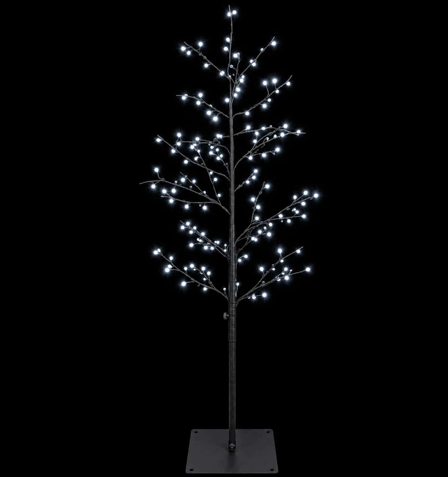 Mikro beržo Kalėdų eglutė Juoda 120 cm Plienas 279 LED