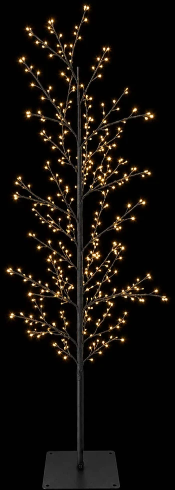 Mikro beržo Kalėdų eglutė Juoda 150 cm Plienas 360 LED