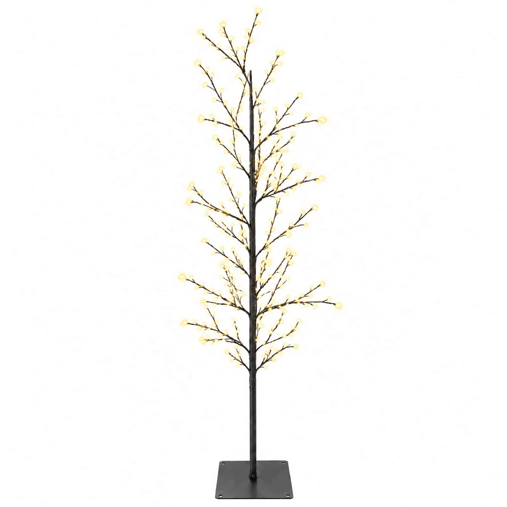 Mikro beržo Kalėdų eglutė Juoda 150 cm Plienas 360 LED