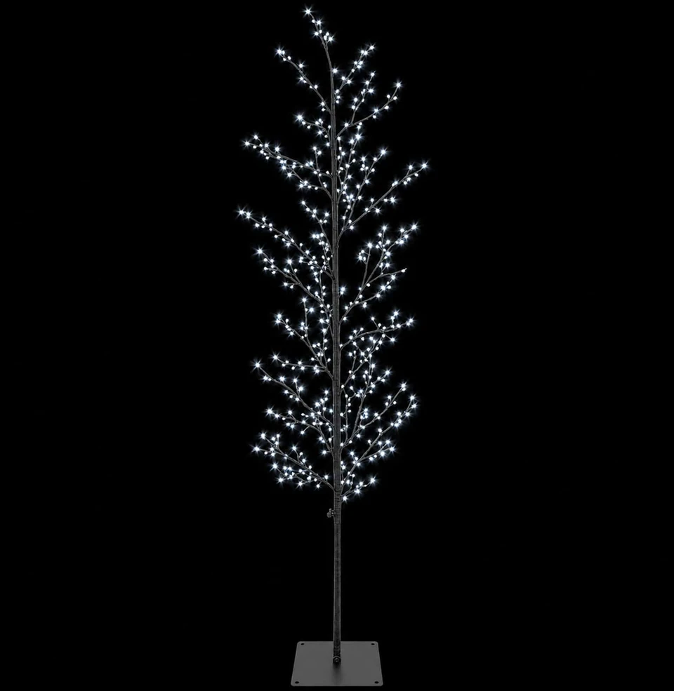 Mikro beržo Kalėdų eglutė Juoda 180 cm Plienas 459 LED