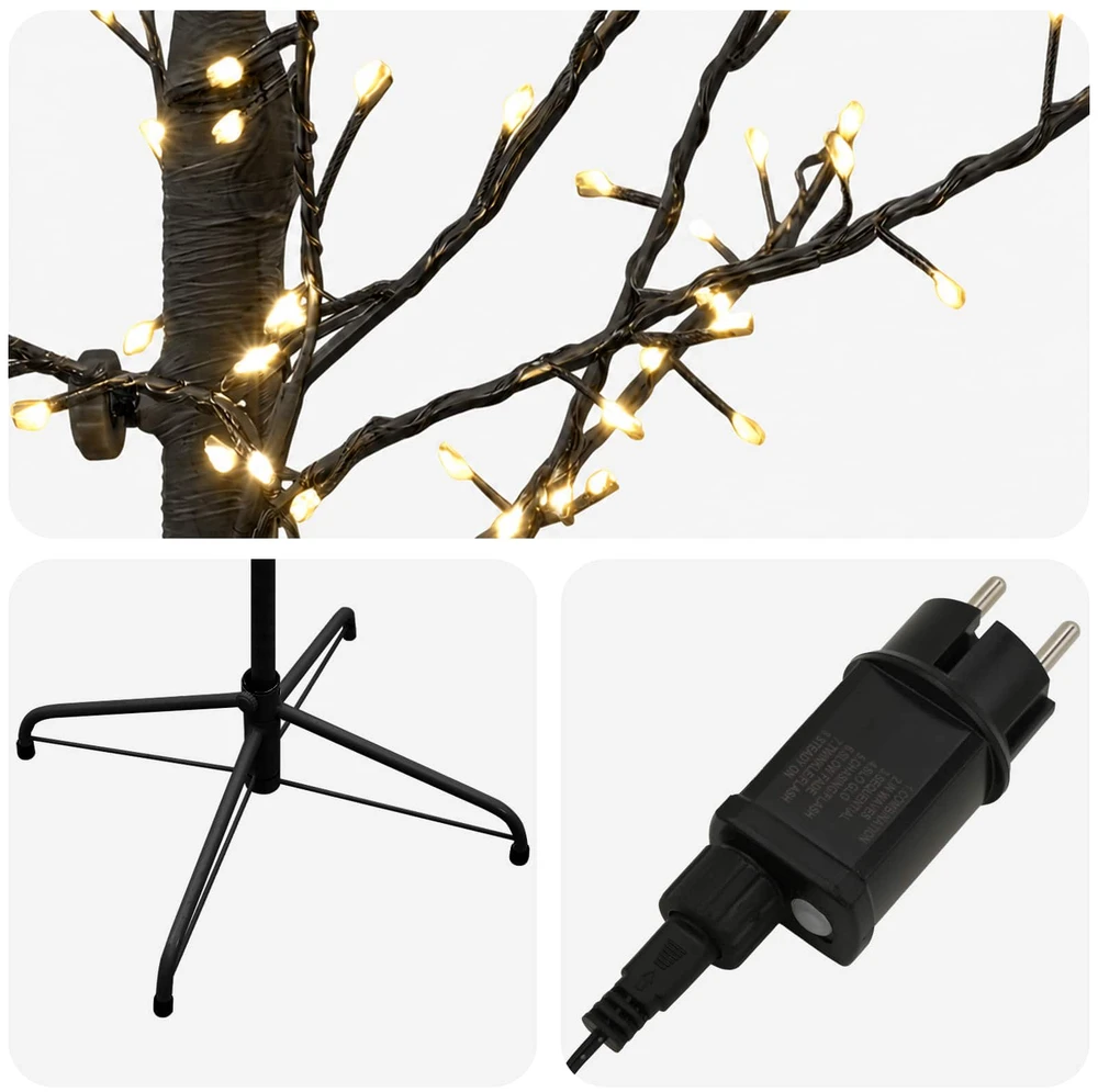 Mikro beržo Kalėdų eglutė Juoda 240 cm Plienas 675 LED