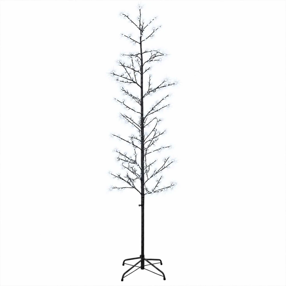 Mikro beržo Kalėdų eglutė Juoda 47 x 210 cm Plienas 567 LED