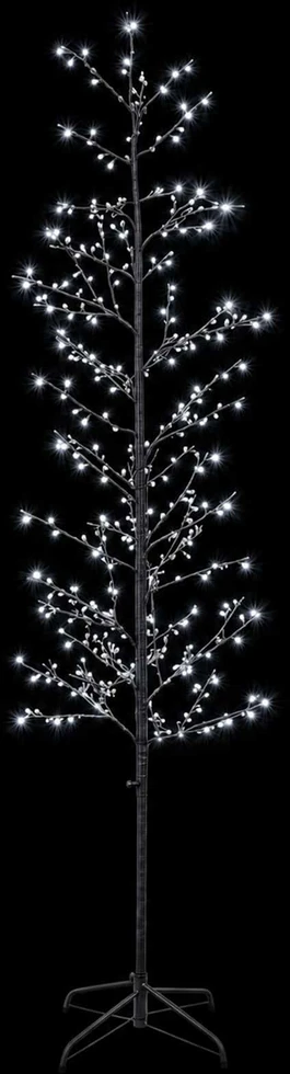 Mikro beržo Kalėdų eglutė Juoda 47 x 210 cm Plienas 567 LED