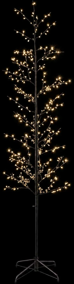Mikro beržo Kalėdų eglutė Juoda 47 x 210 cm Plienas 567 LED