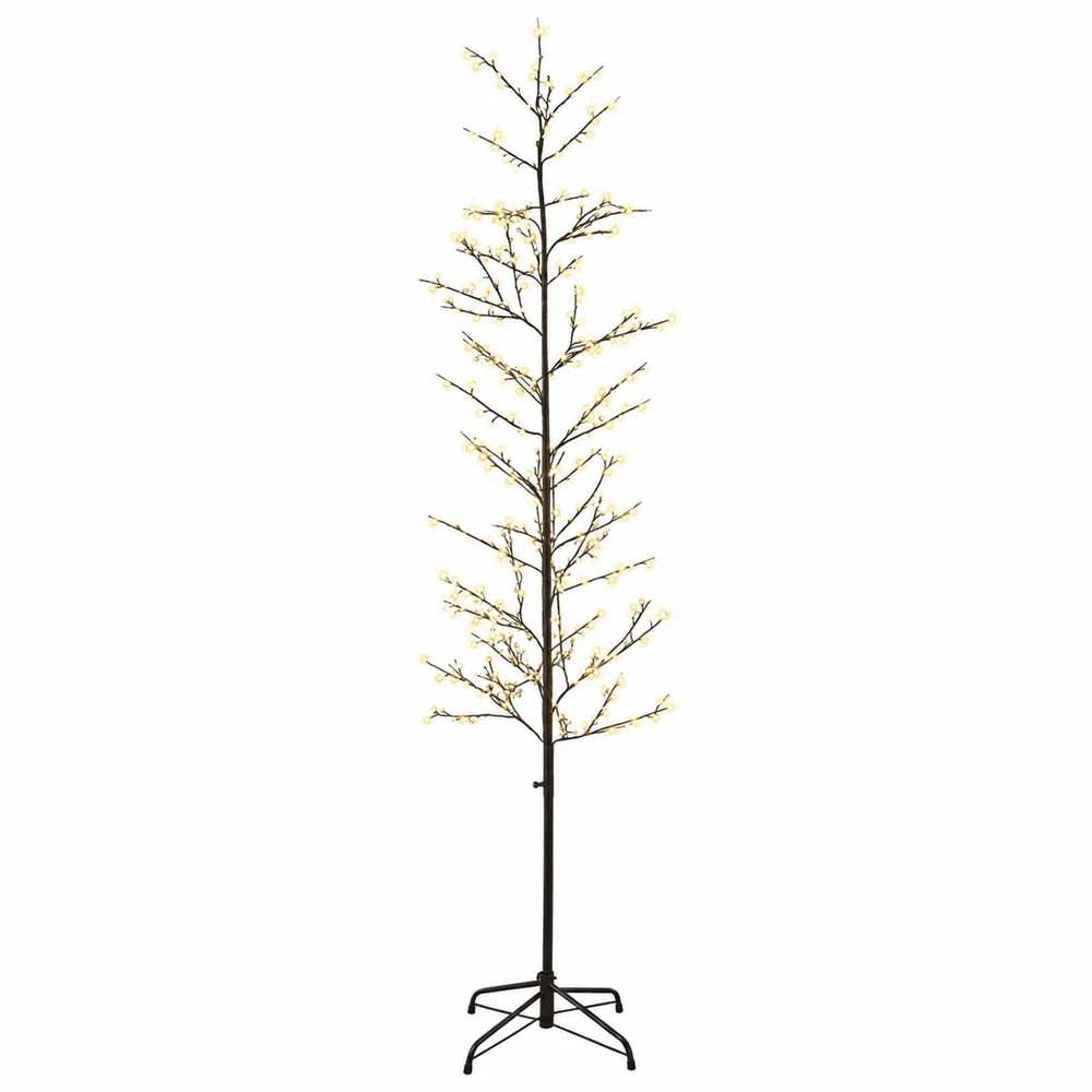 Mikro beržo Kalėdų eglutė Juoda 47 x 210 cm Plienas 567 LED