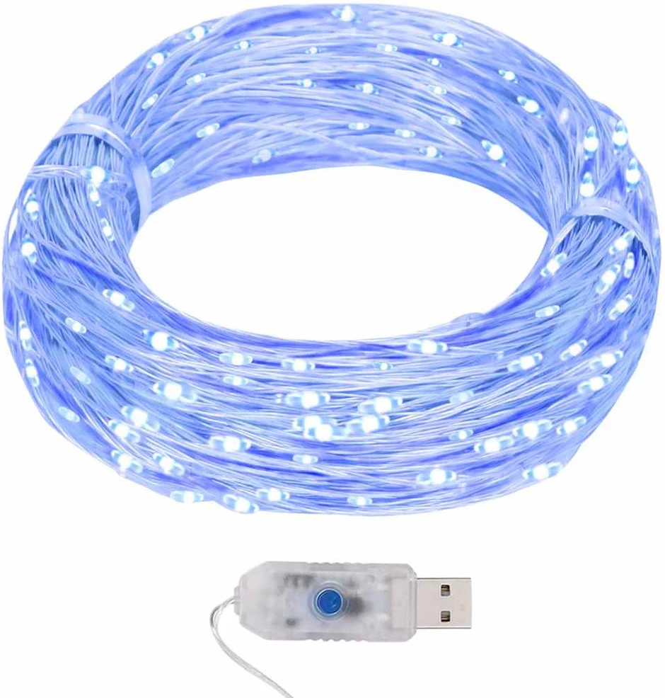 Mikro LED girlianda, 40m, 400 mėlynų LED, 8 funkcijos