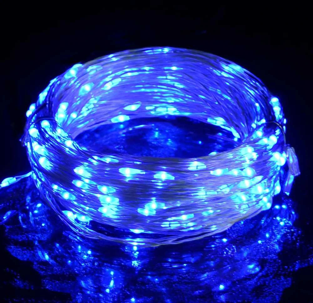 Mikro LED girlianda, 40m, 400 mėlynų LED, 8 funkcijos