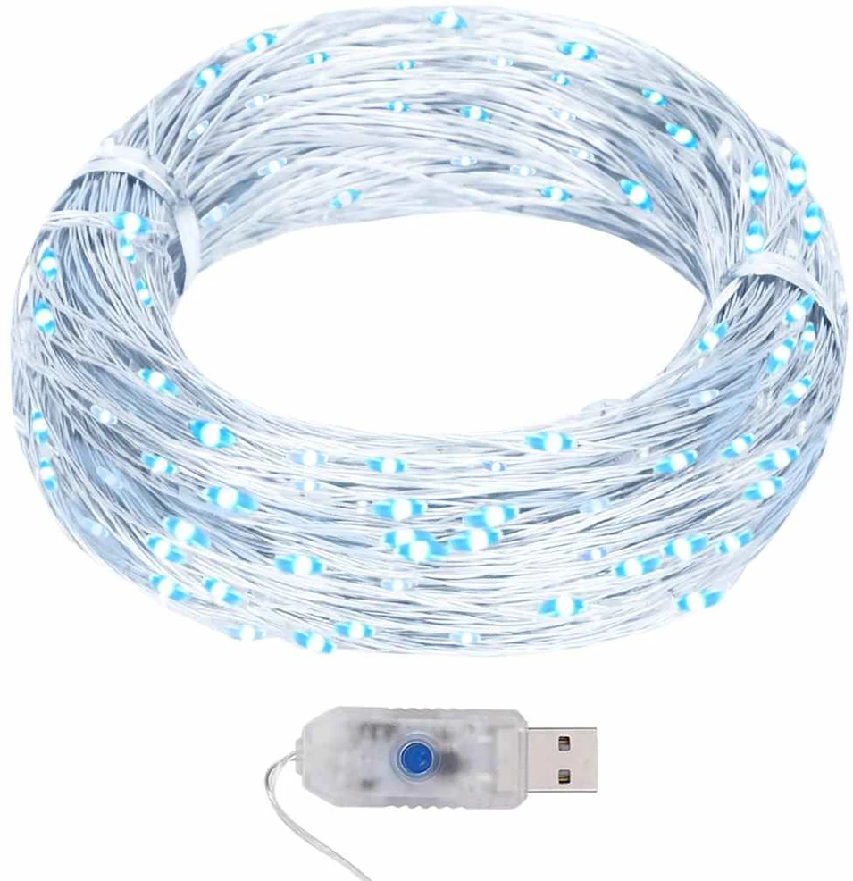 Mikro LED girlianda, 40m, 400 šaltų baltų LED, 8 funkcijos