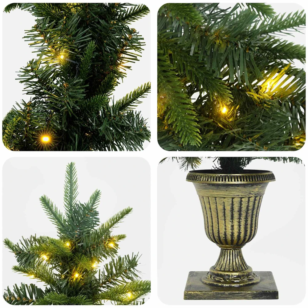 Mini kalėdinių eglučių rinkinys 120 cm 275 LED Šilta balta