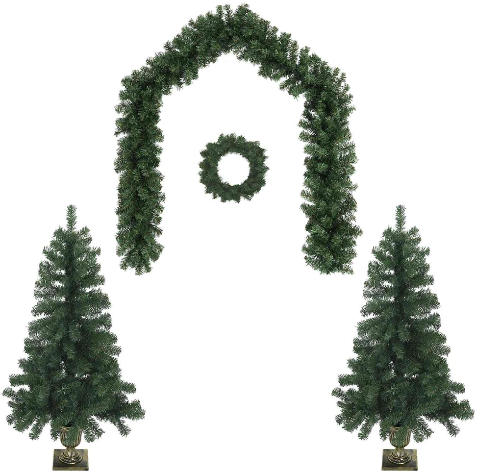 Mini kalėdinių eglučių rinkinys 120 cm PVC Žalia