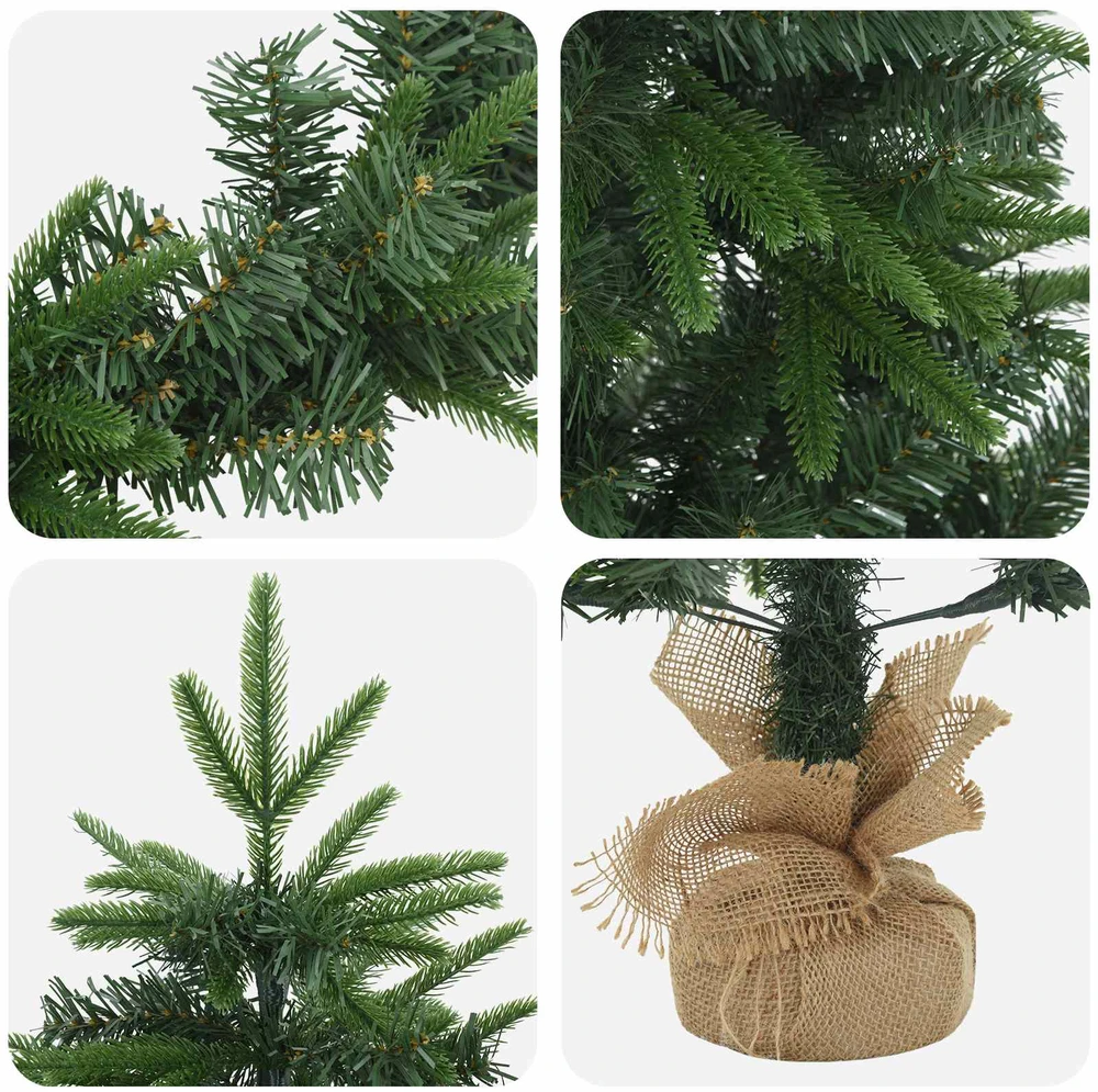 Mini kalėdinių eglučių rinkinys 45 cm PVC ir PE Žalia