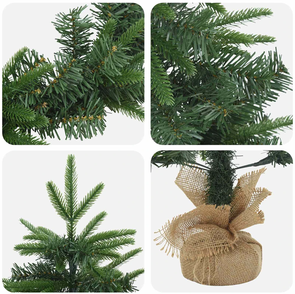 Mini kalėdinių eglučių rinkinys 60 cm PVC ir PE Žalia