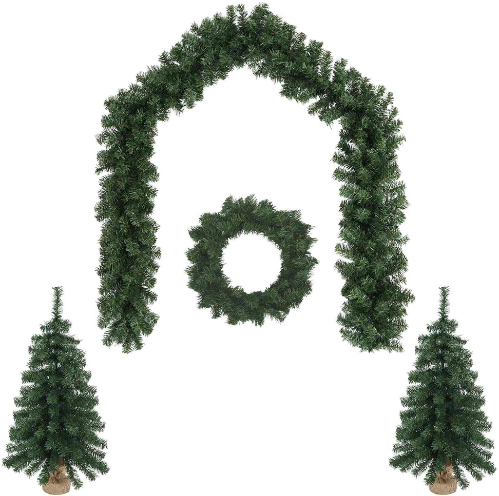 Mini kalėdinių eglučių rinkinys 60 cm PVC Žalia