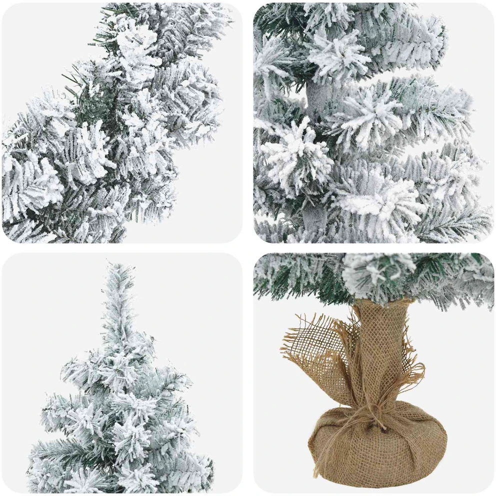 Mini kalėdinių eglučių rinkinys 60 cm PVC Žalia ir balta