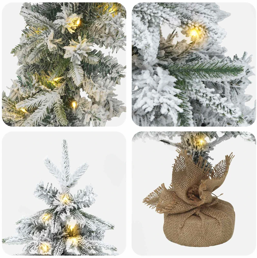 Mini kalėdinių eglučių rinkinys 90 cm 175 LED Šilta balta