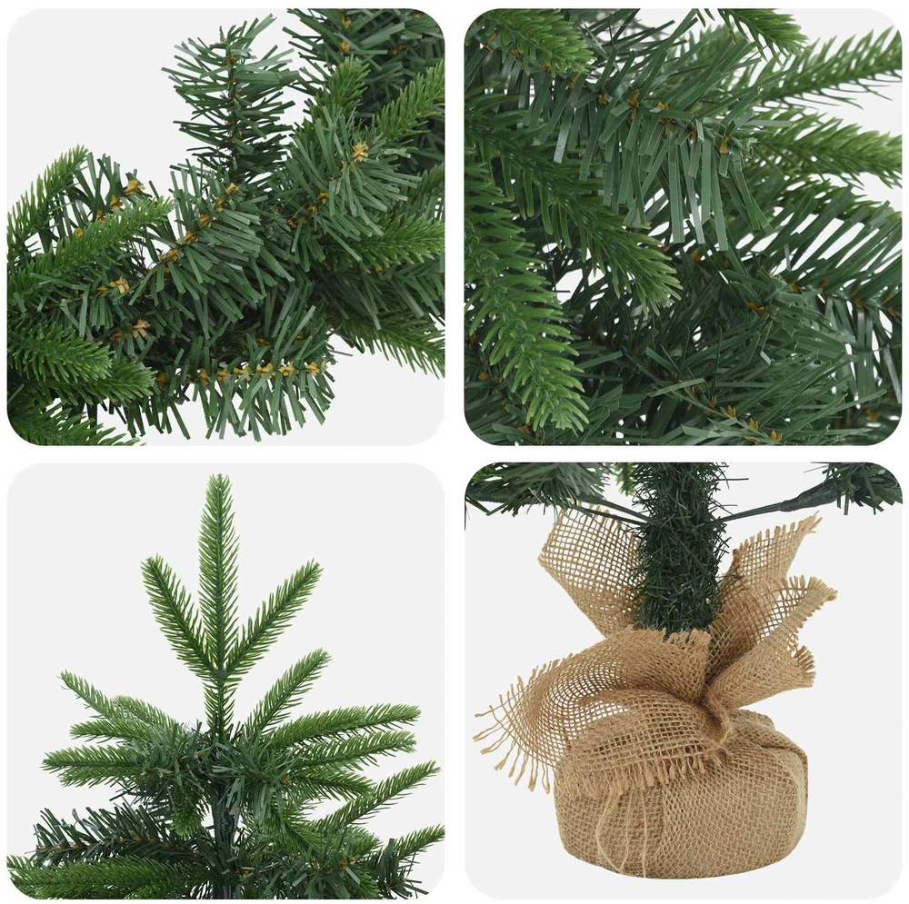 Mini kalėdinių eglučių rinkinys 90 cm PVC ir PE Žalia