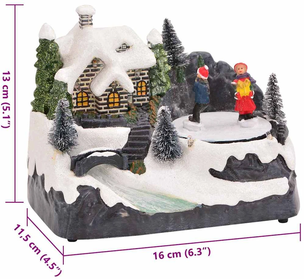 Mini Kalėdų kaimelis 16 x 11,5 x 13 cm Plastmasė Įvairiaspalvis
