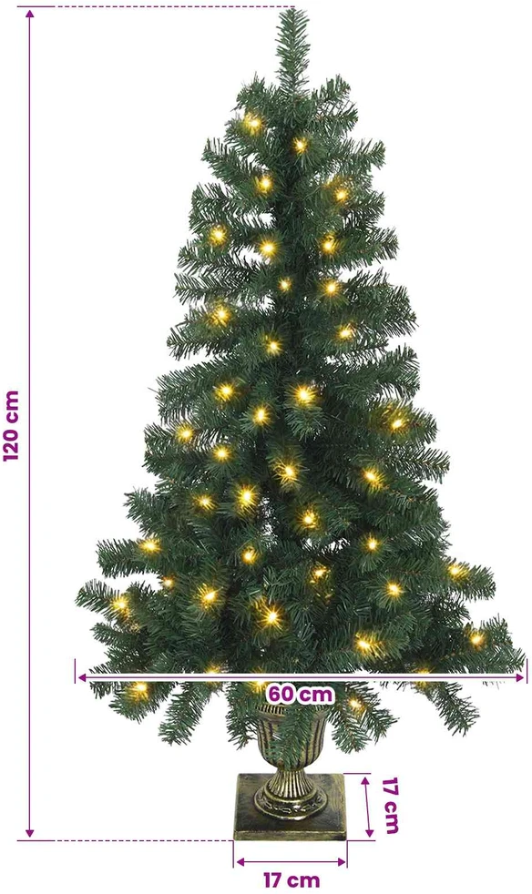 Mini Kalėdų medis 120 cm 100 LED Šilta balta PVC Žalia