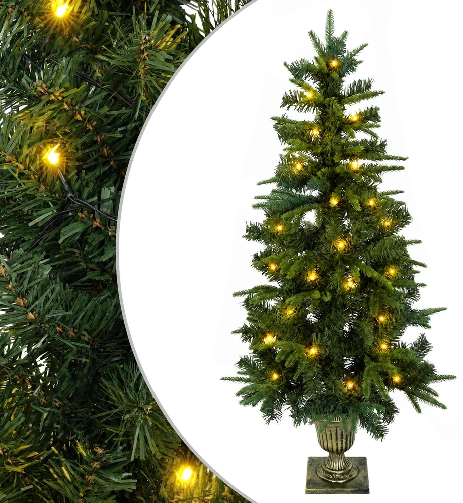 Mini Kalėdų medis 120 cm 100 LED Šilta balta PVC ir PE Žalia