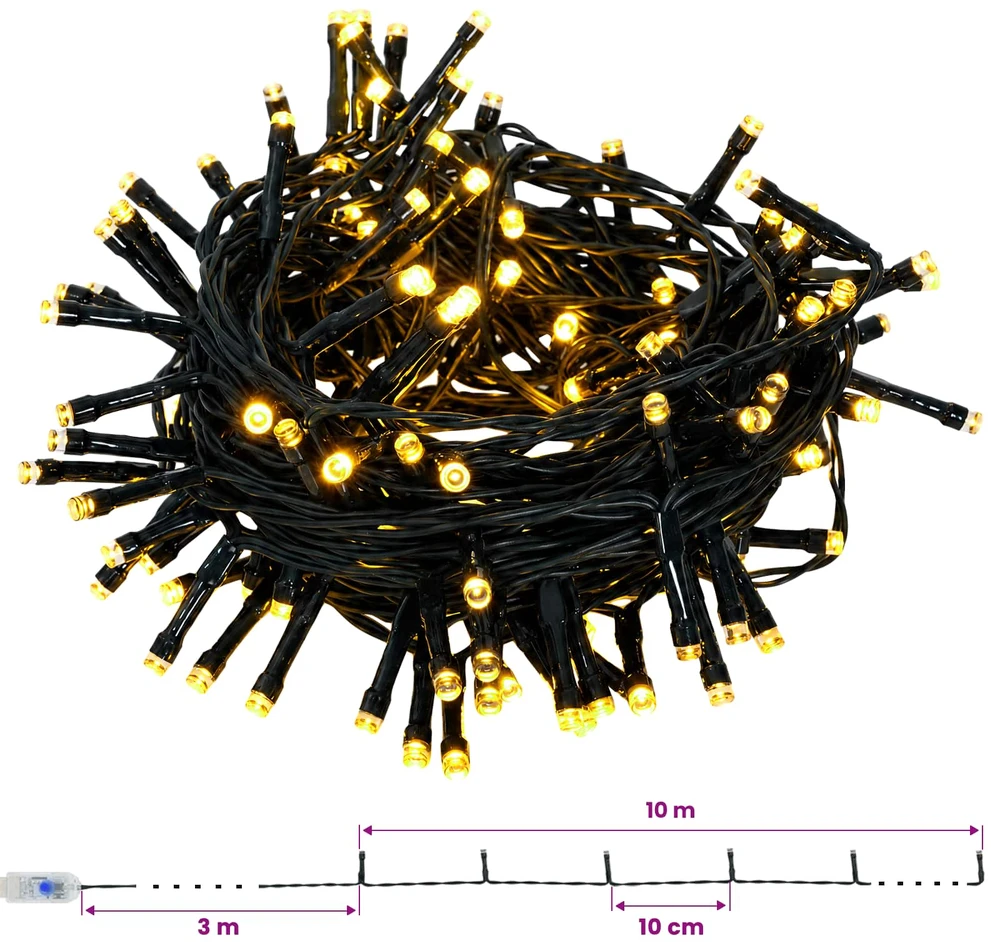Mini Kalėdų medis 120 cm 100 LED Šilta balta PVC ir PE Žalia