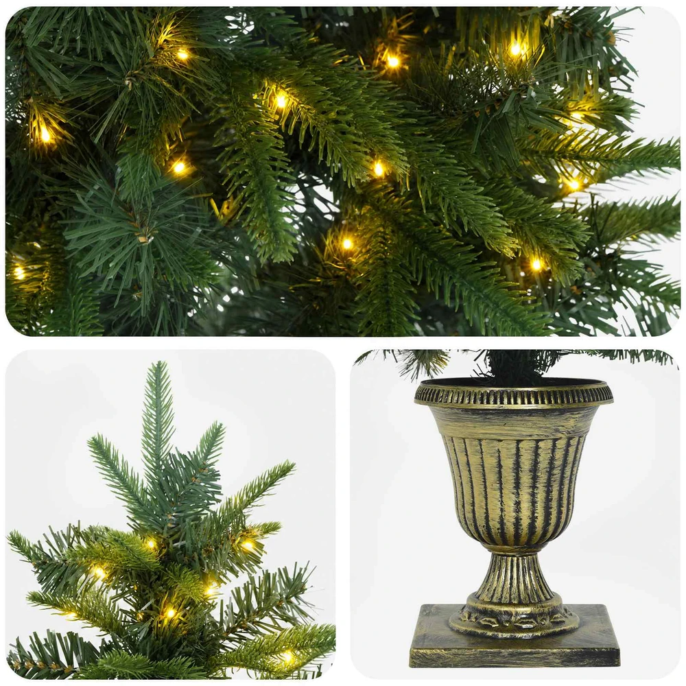 Mini Kalėdų medis 120 cm 100 LED Šilta balta PVC ir PE Žalia