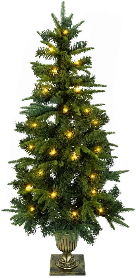 Mini Kalėdų medis 120 cm 100 LED Šilta balta PVC ir PE Žalia