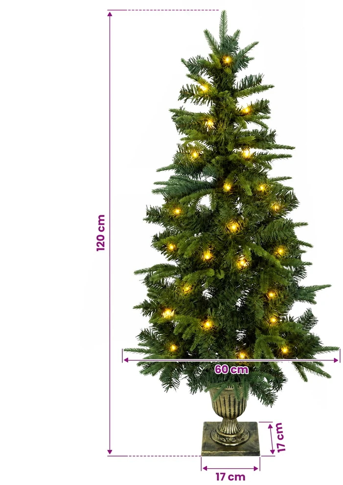 Mini Kalėdų medis 120 cm 100 LED Šilta balta PVC ir PE Žalia