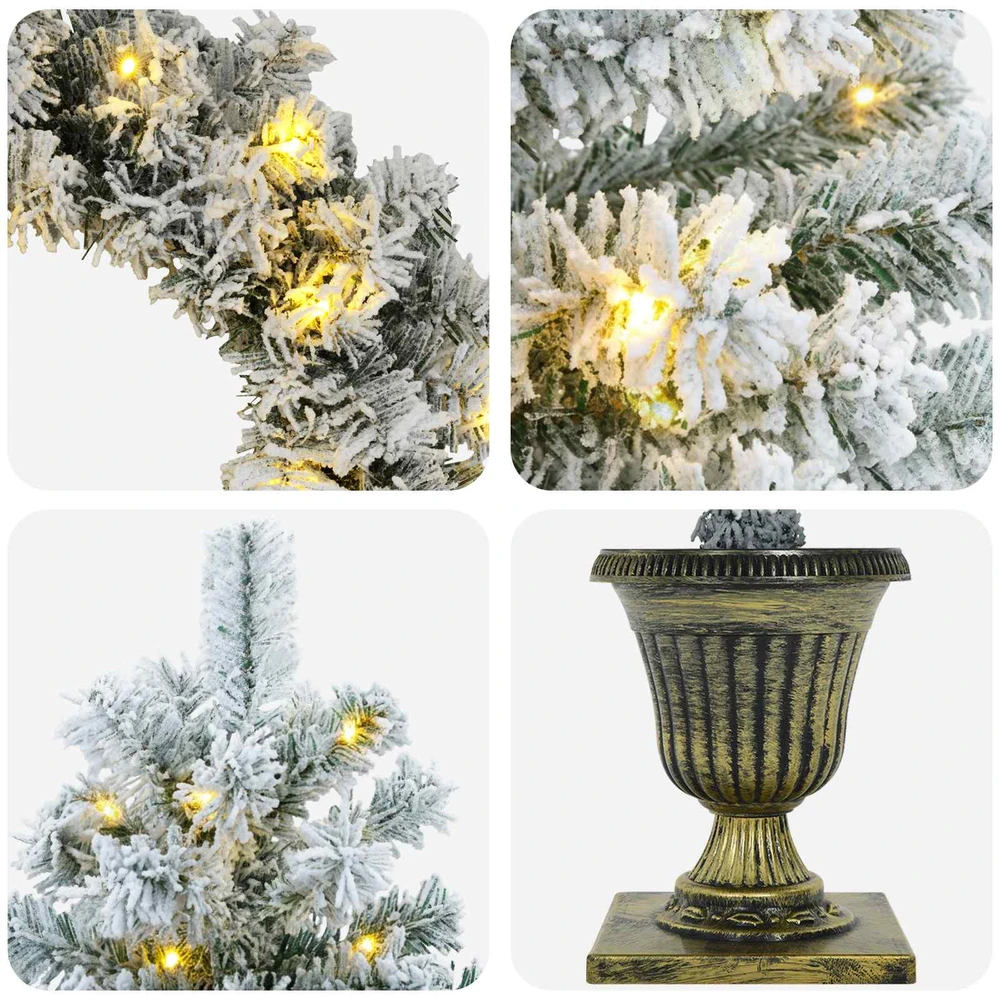 Mini kalėdinių eglučių rinkinys 120 cm 275 LED Šilta balta PVC