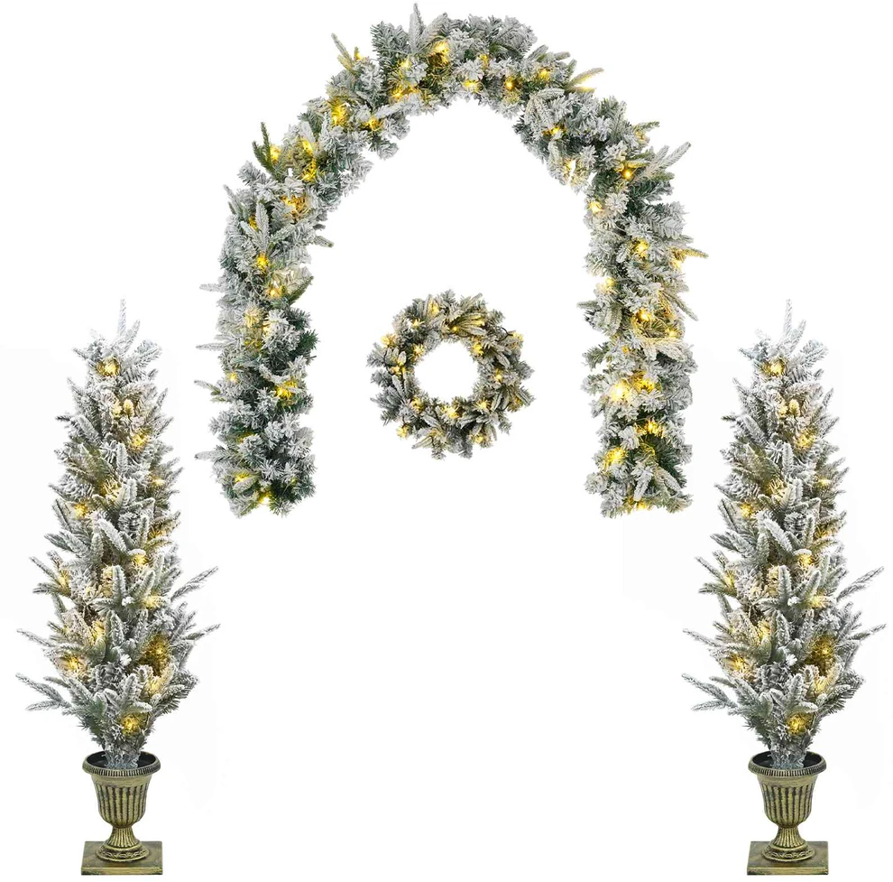 Mini Kalėdų medis 120 cm 275 LED Šilta balta PVC ir PE