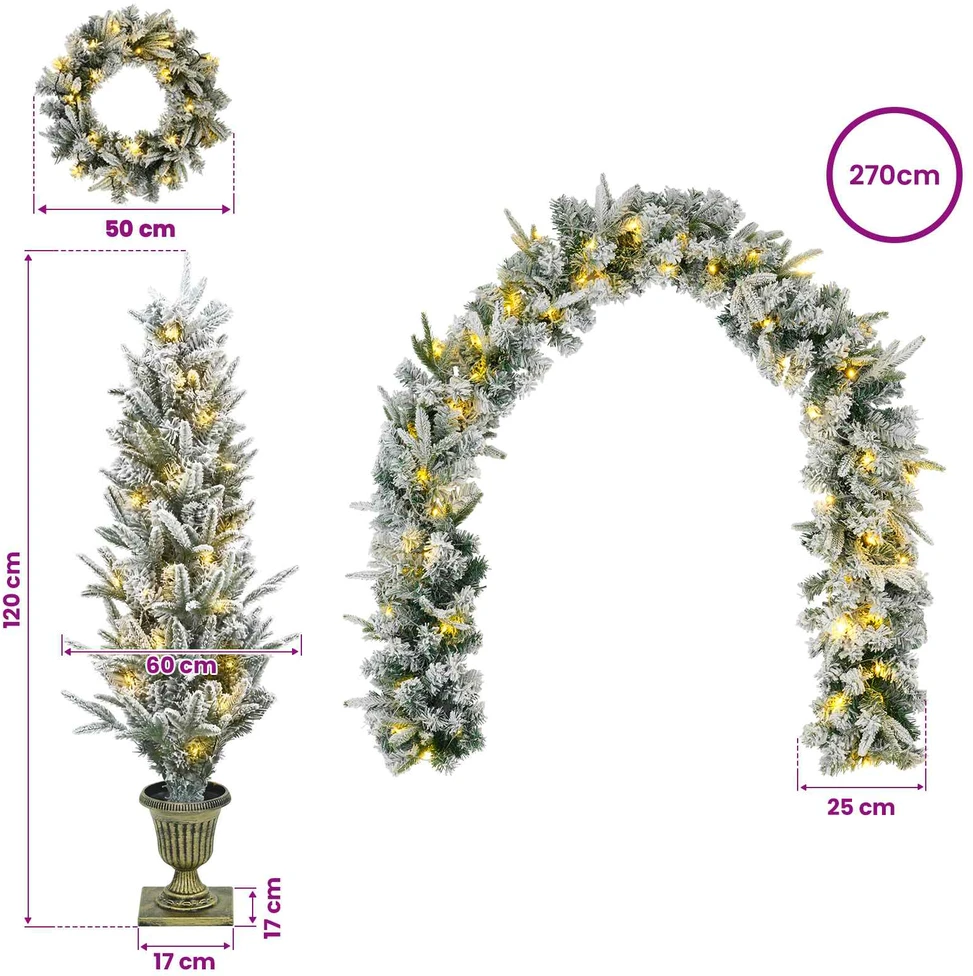 Mini Kalėdų medis 120 cm 275 LED Šilta balta PVC ir PE