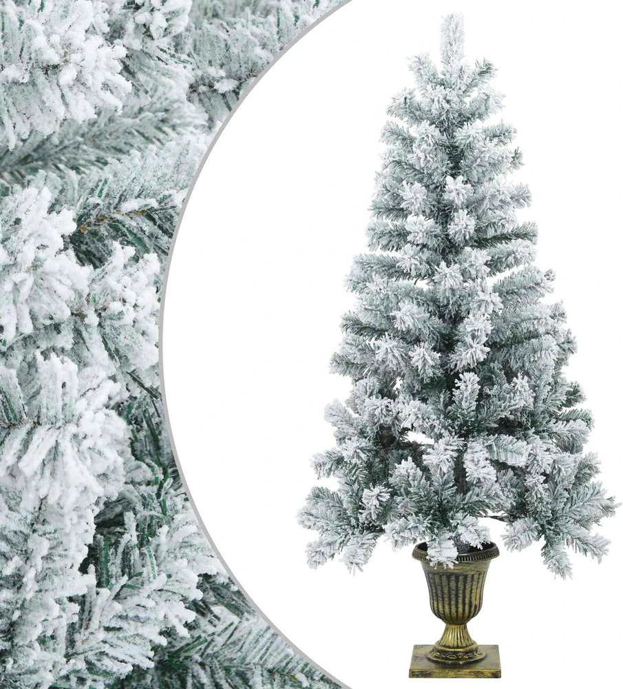 Mini apsnigta Kalėdų eglutė 120 cm PVC Žalia ir balta