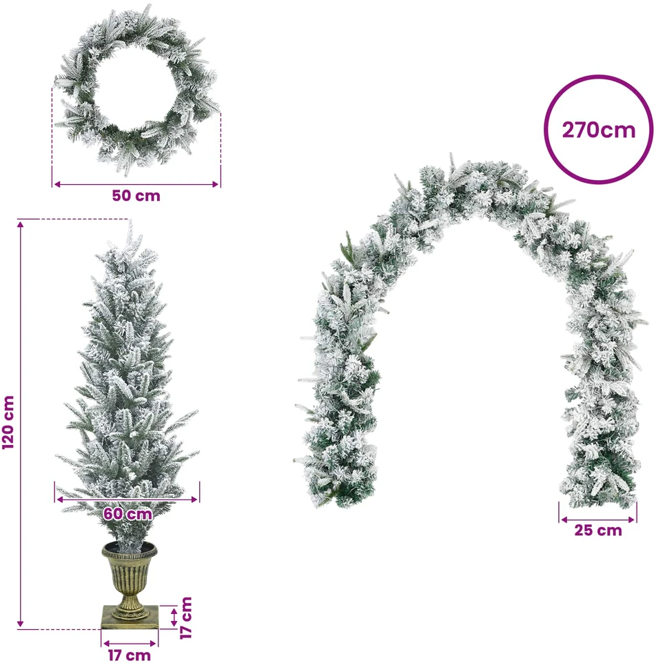 Mini Kalėdų medis 120 cm PVC ir PE Žalia ir balta