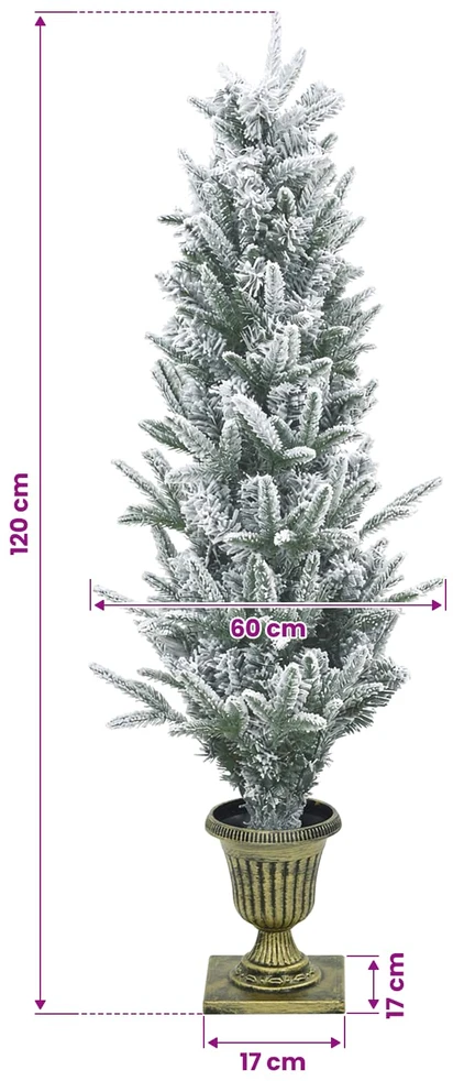Mini Kalėdų medis 120 cm PVC ir PE Žalia ir balta