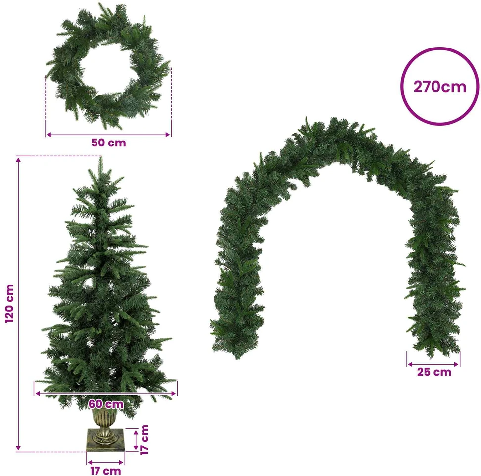 Mini Kalėdų medis 120 cm PVC ir PE Žalia