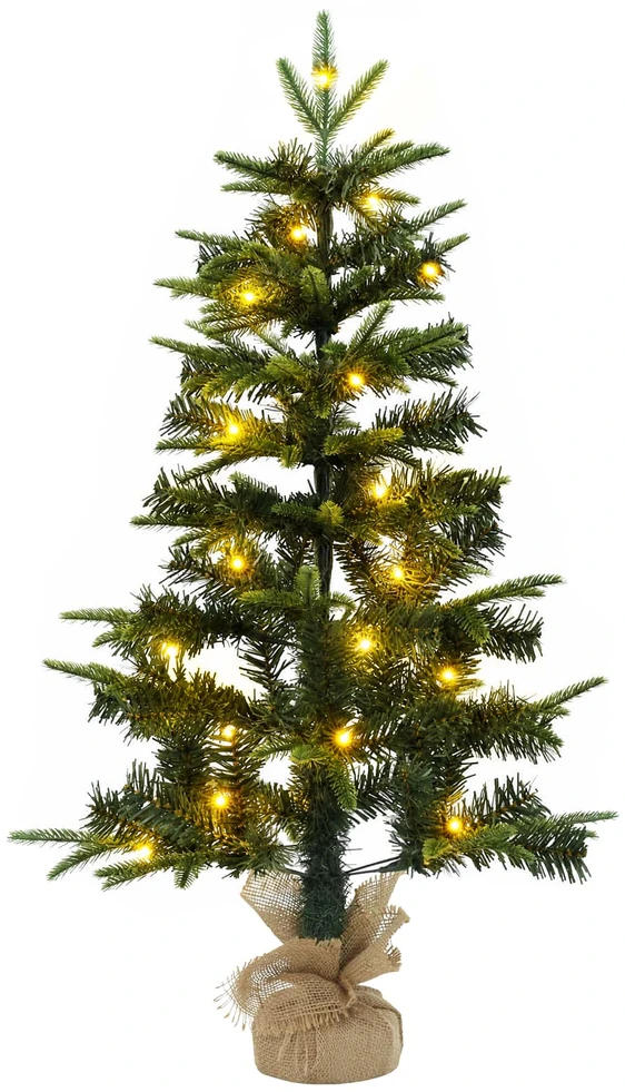 Mini Kalėdų medis 45 cm 25 LED Šilta balta PVC ir PE Žalia