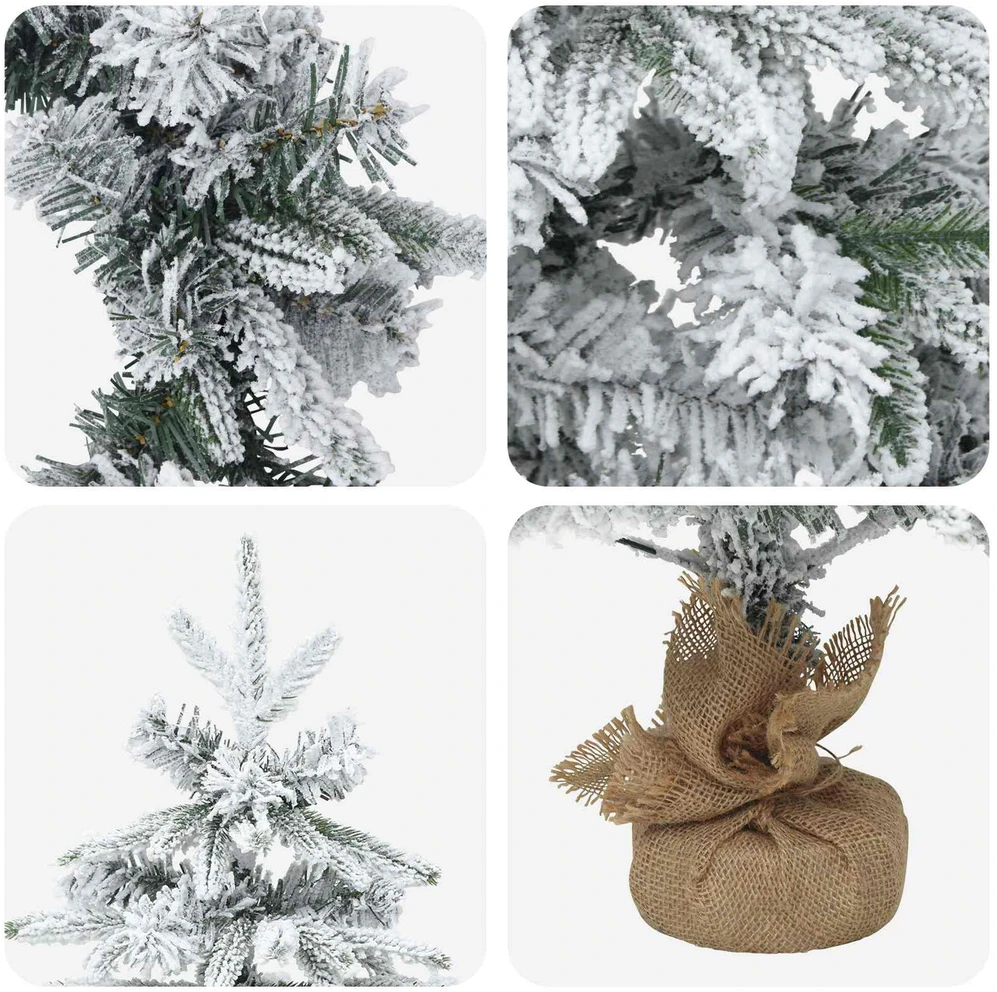 Mini Kalėdų medis 45 cm PVC ir PE Žalia ir balta