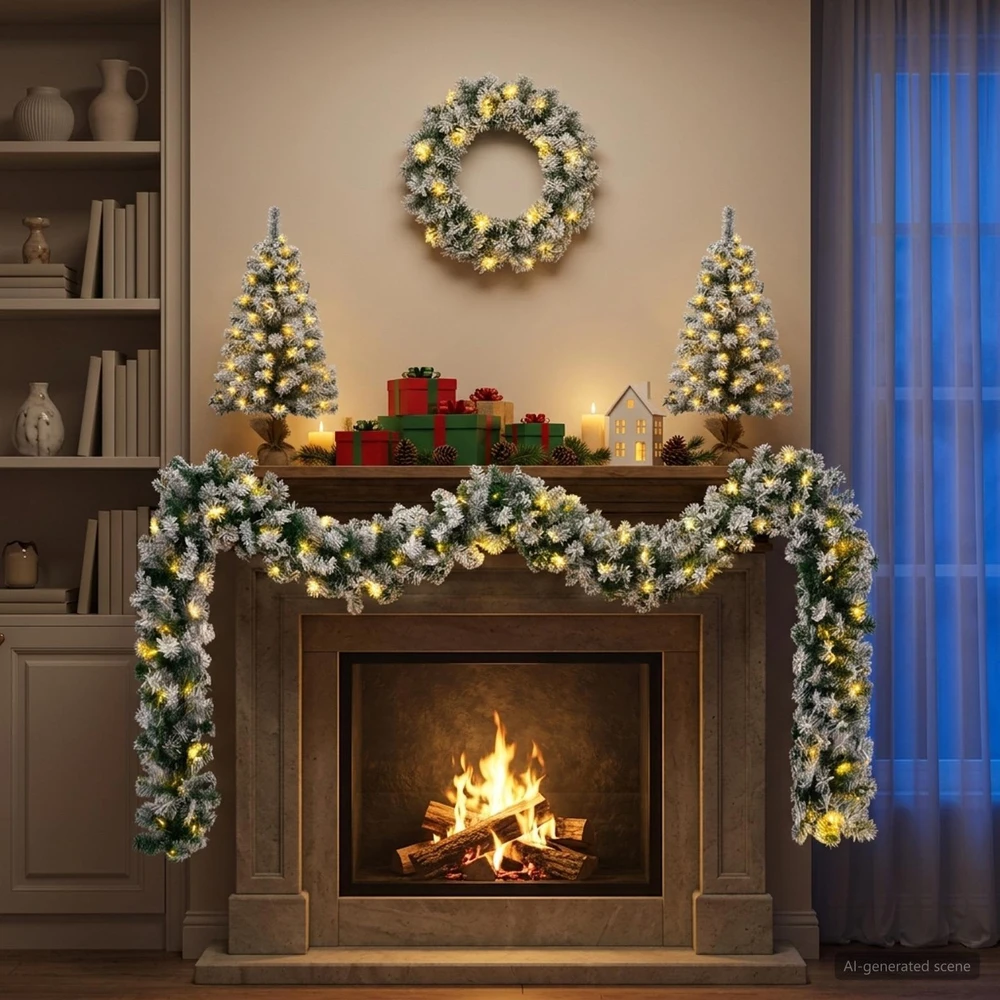 Mini kalėdinių eglučių rinkinys 60 cm 125 LED Šilta balta PVC