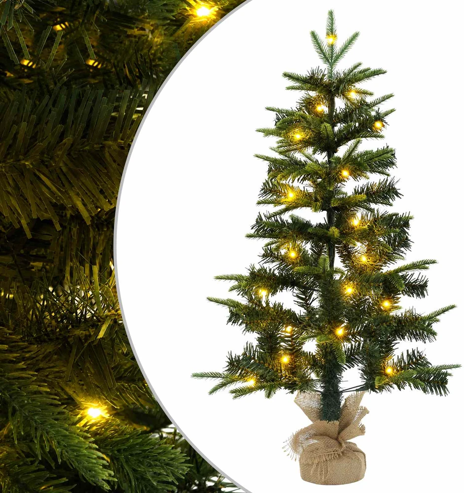 Mini Kalėdų medis 60 cm 25 LED Šilta balta PVC ir PE Žalia
