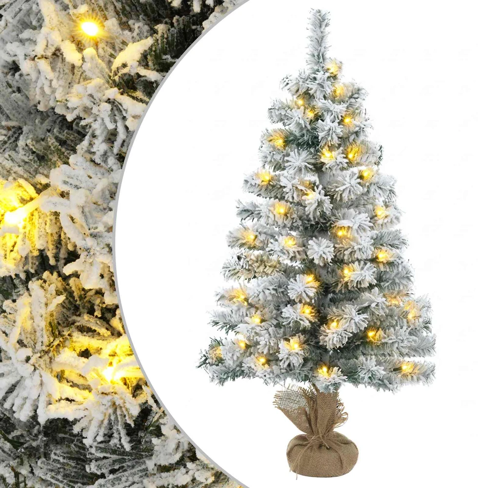 Mini Kalėdų eglutė, apsnigta 60 cm 25 LED Šilta balta PVC
