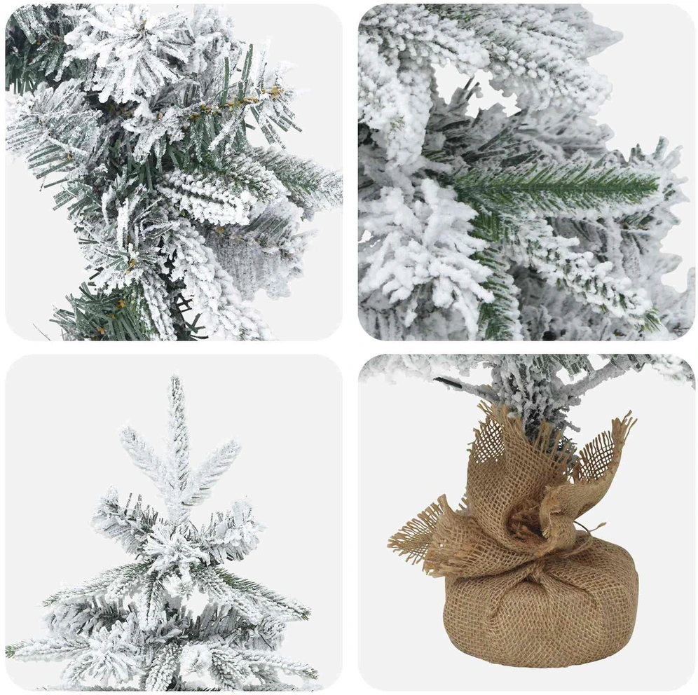 Mini Kalėdų medis 60 cm PVC ir PE Žalia ir balta