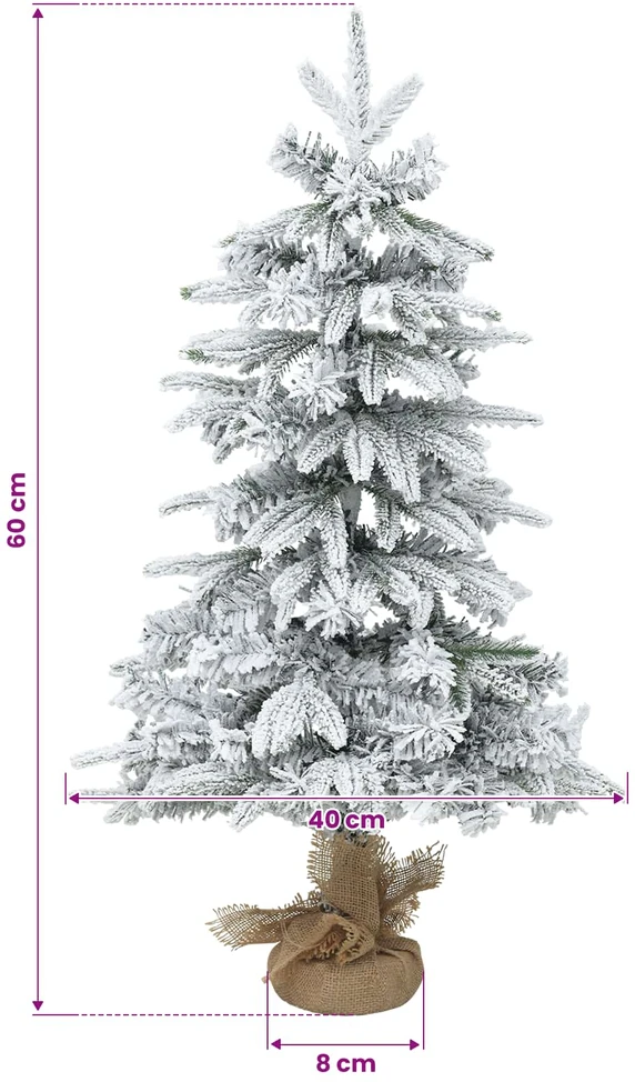 Mini Kalėdų medis 60 cm PVC ir PE Žalia ir balta