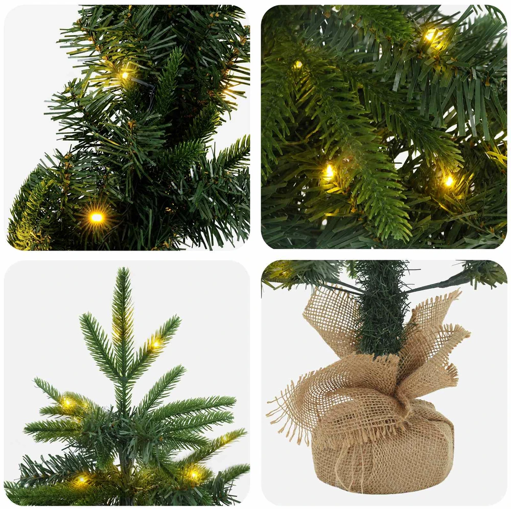 Mini Kalėdų medis 90 cm 175 LED Šilta balta PVC ir PE Žalia