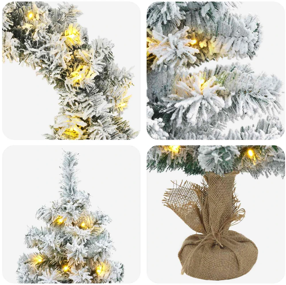 Mini kalėdinių eglučių rinkinys 90 cm 175 LED Šilta balta PVC