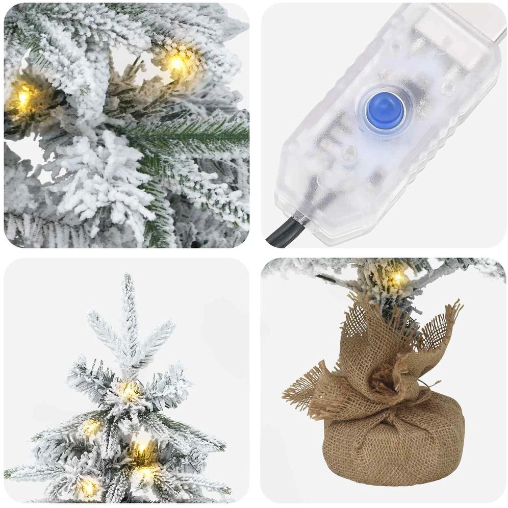 Mini Kalėdų medis 90 cm 50 LED Šilta balta PVC ir PE